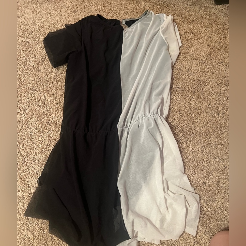 black and white dance costume